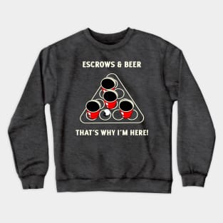 Escrows and Beer That's Why I'm Here Crewneck Sweatshirt
